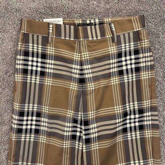 H&M Women's Chino Pants Size 31 Beige Plaid Relaxed Fit Mid Rise Pockets NWT - Picture 6 of 16